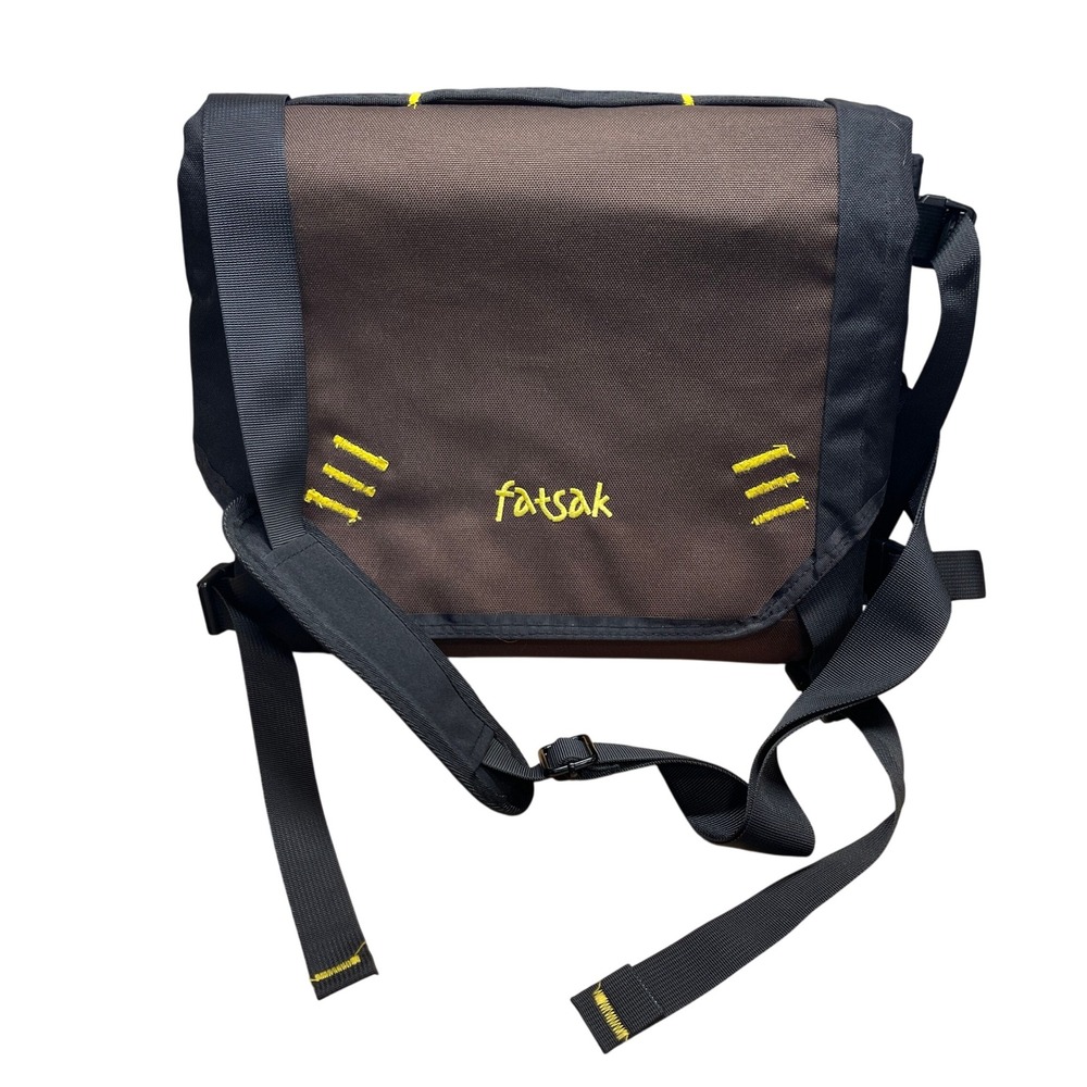 Fatsak Messenger Bag Convertible Utility BIKE Brown Black Canvas Everything Bag